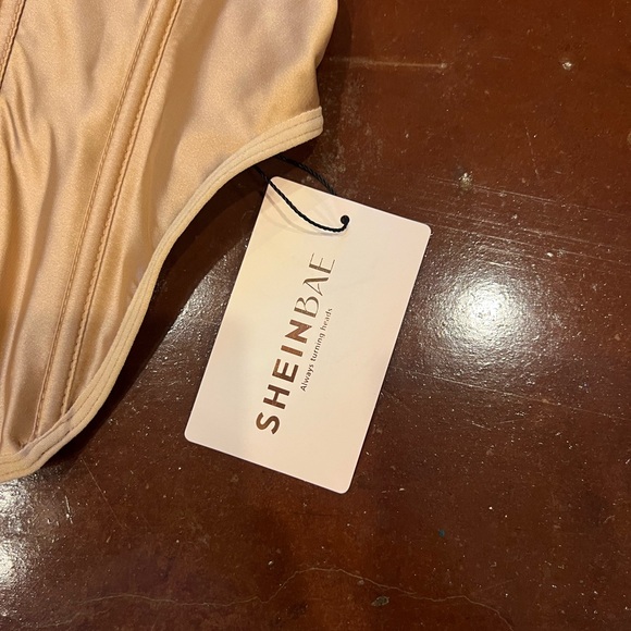 Champagne lace and silk corset size xs - Picture 3 of 5